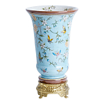 Ваза из голубого фарфора с бронзовыми элементами Blue Garden варинант исполнения - 2 | Loft Concept во Владивостоке