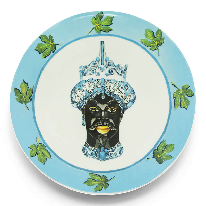 Тарелка Abhika PLATE MORO HEAD D 28,5 Голубой Зеленый Тарелка Abhika PLATE MORO HEAD D 28,5 Голубой Зеленый во Владивостоке | Loft Concept