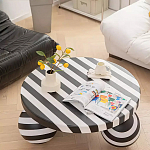 Дизайнерский журнальный стол круглый в чёрно-белую полоску Mypel варинант исполнения - 1 | Loft Concept во Владивостоке