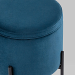 Синий пуф на черных ножках SANJAY варинант исполнения - 4 | Loft Concept во Владивостоке