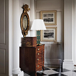 Настольная лампа на основании из зеленого мрамора с белым абажуром Noelia Green варинант исполнения - 5 | Loft Concept во Владивостоке