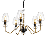  Люстра с 5-ю стеклянными плафонами в форме бокалов и угловыми кронштейнами Elstead Lighting варинант исполнения - 1 | Loft Concept во Владивостоке