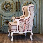 Кресло из массива бука бежевое с растительным орнаментом Raffael Beige Floral Armchair варинант исполнения - 9 | Loft Concept во Владивостоке