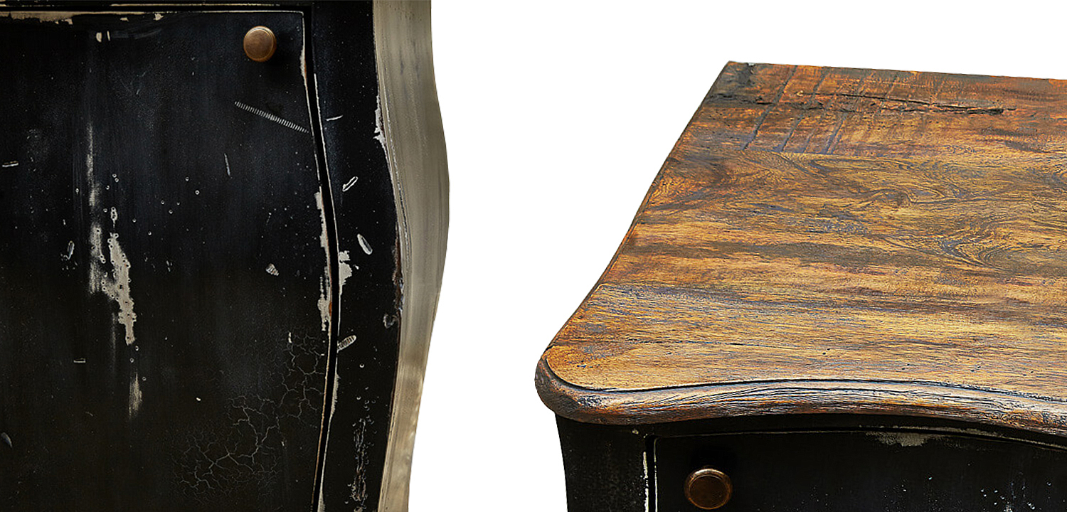 Комод длинный в стиле прованс Black Vintage Commode Черный Комод длинный в стиле прованс Black Vintage Commode Черный - Loft-Concept во Владивостоке