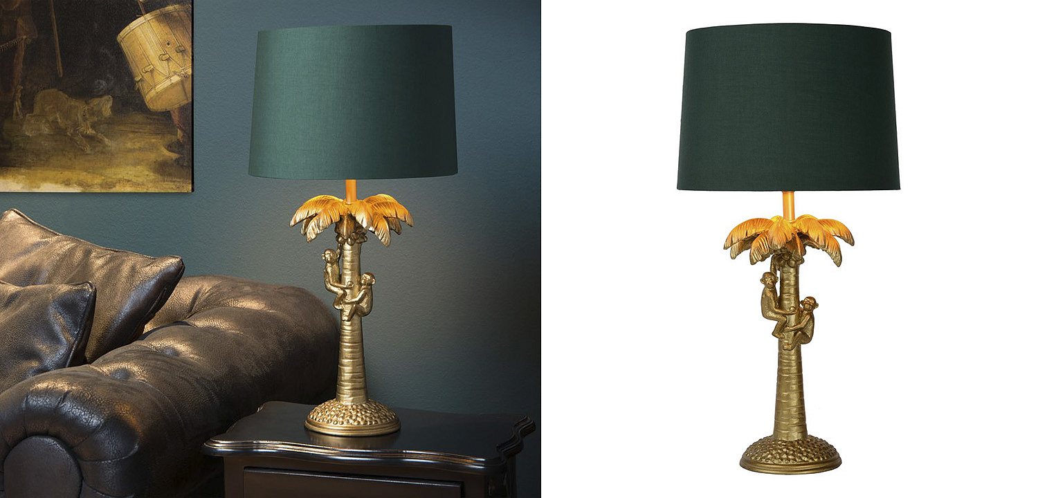Настольная лампа Пальма Monkeys on a palm table lamp green Настольная лампа Пальма Monkeys on a palm table lamp green - Loft-Concept во Владивостоке