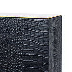 Настольная лампа с черным основанием из текстурированной кожи и белым абажуром Noir Allure  варинант исполнения - 3 | Loft Concept во Владивостоке