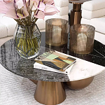 Дизайнерский журнальный стол с круглой столешницей на 3-х геометрических ножках Lehumod варинант исполнения - 2 | Loft Concept во Владивостоке