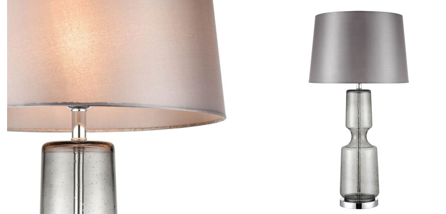 Настольная лампа Серое Стекло Antero Chrome Table Lamp Настольная лампа Серое Стекло Antero Chrome Table Lamp - Loft-Concept во Владивостоке