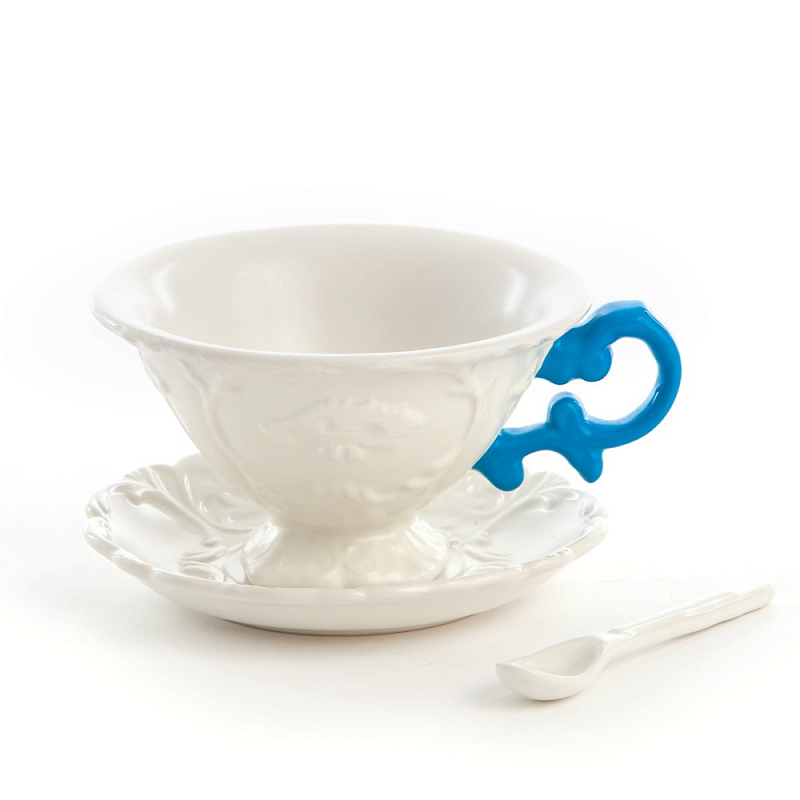 Чайная пара Seletti I-Tea Blue Белый Голубой Чайная пара Seletti I-Tea Blue Белый Голубой во Владивостоке | Loft Concept