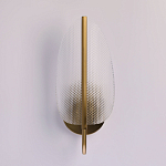 Бра с изогнутым рельефным плафоном Textured Glass варинант исполнения - 3 | Loft Concept во Владивостоке