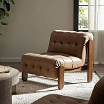 Кресло с деревянным каркасом и обивкой из кожи Medieval Furniture варинант исполнения - 2 | Loft Concept во Владивостоке