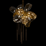 Люстра подвесная со стеклянными плафонами из дымчатого и золотистого с шестью вертикальными подвесками Gilded Mirage  варинант исполнения - 4 | Loft Concept во Владивостоке