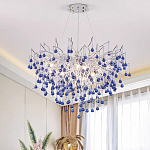 Люстра с синими стеклянными подвесками в форме капель FAIRYTREE Light варинант исполнения - 2 | Loft Concept во Владивостоке