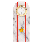 Часы погон МВД подарочные настольные из натурального камня Мрамор Military Clock варинант исполнения - 4 | Loft Concept во Владивостоке