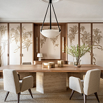 Обои с вышивкой ручной работы Deco Wisteria ﻿Midas colourway on Liso Pearl wool sateen варинант исполнения - 1 | Loft Concept во Владивостоке