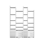 Стеллаж прямой ассиметричный с полками и 4-мя дверцами ARYA BOOKCASE WHITE варинант исполнения - 1 | Loft Concept во Владивостоке