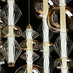 Люстра с плафонами из прозрачного и янтарного стекла в виде шаров и ромбов Gabriel Scott Luna варинант исполнения - 5 | Loft Concept во Владивостоке