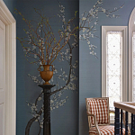 Обои ручная роспись Nara Original colourway on Summer Sky slub silk варинант исполнения - 1 | Loft Concept во Владивостоке