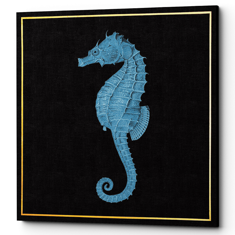 Постер Blue Sea Horse Poster Черный Морская синь Постер Blue Sea Horse Poster Черный Морская синь во Владивостоке | Loft Concept