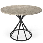 Стол обеденный с круглой бежево-серой столешницей Harris Collection варинант исполнения - 1 | Loft Concept во Владивостоке