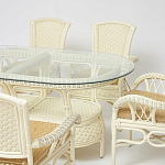 Комплект обеденный из ротанга Eloise grand white варинант исполнения - 2 | Loft Concept во Владивостоке