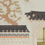 Обои ручная роспись The Art of Learning and Steps for the Flowers by Teo Yang Original colourway on Icefield India tea paper варинант исполнения - 2 | Loft Concept во Владивостоке