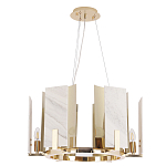 Люстра подвесная круглая с мраморными прямоугольными вставками и золотым основанием Диаметр 55 см Marble square Chandelier варинант исполнения - 2 | Loft Concept во Владивостоке