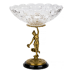 Чаша стеклянная прозрачная на бронзовой подставке с фигуркой девушки Eden Garden варинант исполнения - 1 | Loft Concept во Владивостоке