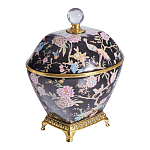 Шкатулка черного цвета с цветочной росписью Eden Garden варинант исполнения - 4 | Loft Concept во Владивостоке