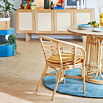 Кресло из ротанга с сиденьем из велюра Vini Rattan Armchair варинант исполнения - 6 | Loft Concept во Владивостоке