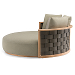 Дизайнерский уличный диван из массива дерева с плетеной спинкой PALINFRASCA Sofa варинант исполнения - 12 | Loft Concept во Владивостоке