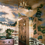 Обои ручная роспись Bamboo River Blossom Original colourway on Deep Rich Gold gilded paper with pearlescent antiquing варинант исполнения - 1 | Loft Concept во Владивостоке