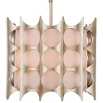 Люстра овальной формы с фактурным серебряным каркасом и тканевым абажуром Silver Honeycomb варинант исполнения - 2 | Loft Concept во Владивостоке