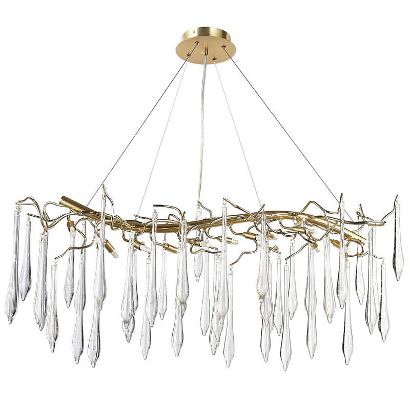 Линейная люстра с хрустальными подвесками в виде капель Droplet Crystal Gold Linear Chandelier 12 Золотой Прозрачный Линейная люстра с хрустальными подвесками в виде капель Droplet Crystal Gold Linear Chandelier 12 Золотой Прозрачный во Владивостоке | Loft Concept