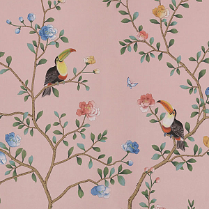 Обои ручная роспись Amazonia Florence Pink dyed silk