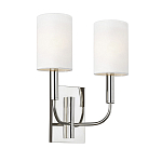 Бра с прямоугольным основанием и 2-мя белыми цилиндрическими льняными абажурами Feiss варинант исполнения - 1 | Loft Concept во Владивостоке