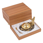 Икорница с декором "Емеля" с гравировкой на подставке из натурального камня Агат Decorative Cavair Dishes варинант исполнения - 4 | Loft Concept во Владивостоке