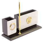 Настольный письменный набор из мрамора с часами и ручкой Marble Accessory варинант исполнения - 2 | Loft Concept во Владивостоке