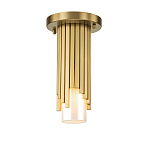 Потолочный светильник латунного цвета с цилиндрическим белым матовым плафоном Elstead Lighting варинант исполнения - 1 | Loft Concept во Владивостоке