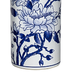 Ваза цилиндрической формы с крышкой и синим цветочным узором на белом фоне Blue & White Ornament варинант исполнения - 2 | Loft Concept во Владивостоке