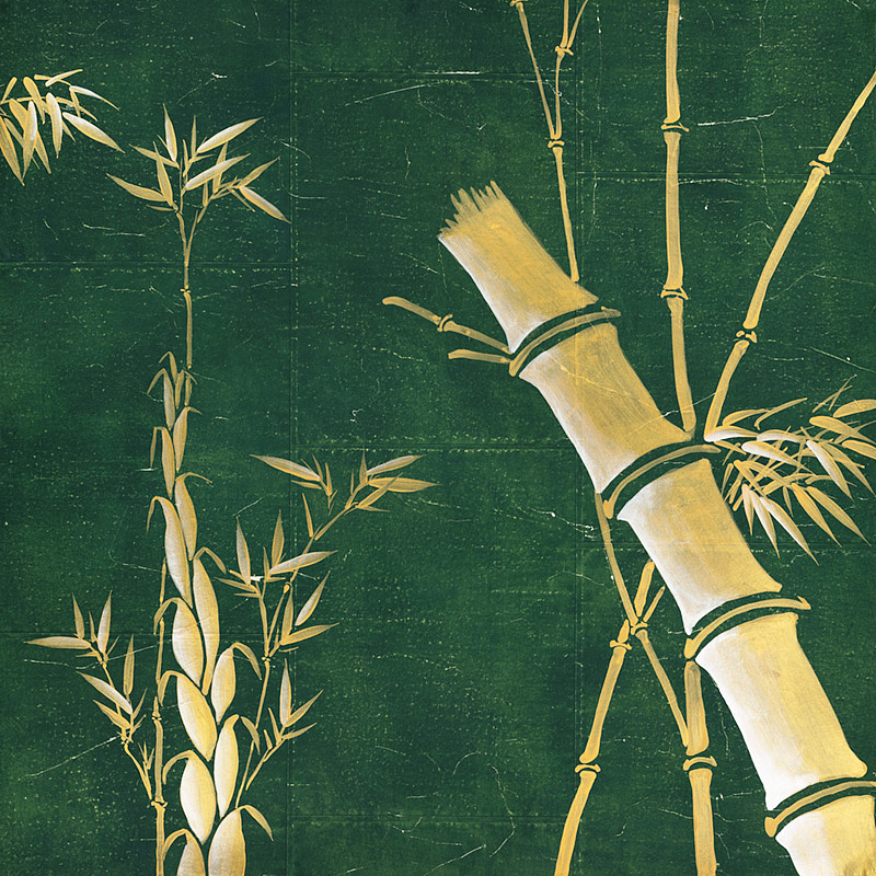 Обои ручная роспись Bamboo Golden on Edo Green India tea paper Обои ручная роспись Bamboo Golden on Edo Green India tea paper во Владивостоке | Loft Concept