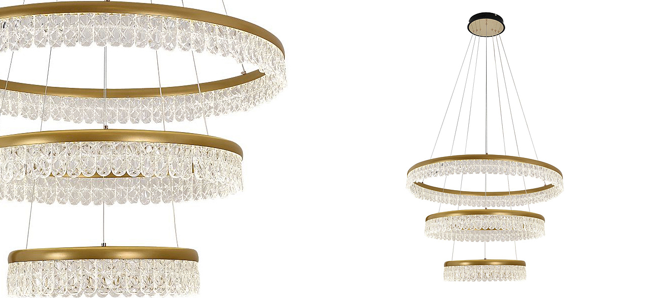 Светодиодная люстра из 3-х колец Pettico Gold Светодиодная люстра из 3-х колец Pettico Gold - Loft-Concept во Владивостоке
