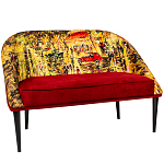 Диван двухместный из натурального бука красный с цветным принтом Impressionism in Art варинант исполнения - 3 | Loft Concept во Владивостоке