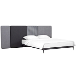 Кровать с большим мягким изголовьем Unity Dark Grey Bed варинант исполнения - 8 | Loft Concept во Владивостоке