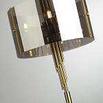 Торшер с круглым плафоном на высокой бронзовой ножке с вертикальным декором из металлических трубок Sohne варинант исполнения - 4 | Loft Concept во Владивостоке