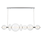 Подвесной светильник линейный с прозрачными стеклянными шарами разного диаметра Eurofase варинант исполнения - 3 | Loft Concept во Владивостоке
