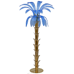 Торшер Glass Decorated Palm Floor Lamp Blue Листья Пальмы  варинант исполнения - 6 | Loft Concept во Владивостоке