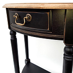 Консоль полукруглая из массива березы с ящиком и полкой в стиле прованс Vintage варинант исполнения - 3 | Loft Concept во Владивостоке