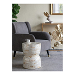 Приставной столик с мозаичным рисунком из раковин устриц Bone Inlay варинант исполнения - 8 | Loft Concept во Владивостоке