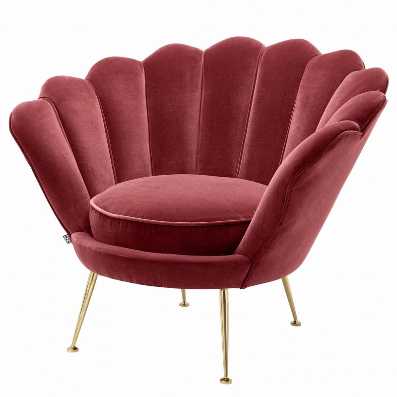 Кресло Eichholtz Chair Trapezium Wine Red Красный Латунь Кресло Eichholtz Chair Trapezium Wine Red Красный Латунь во Владивостоке | Loft Concept